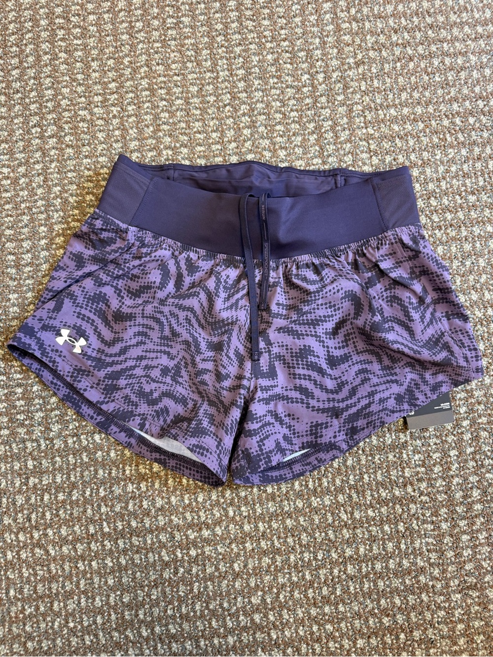 Under Armour Purple Printed Athletic Shorts for Women, Size S